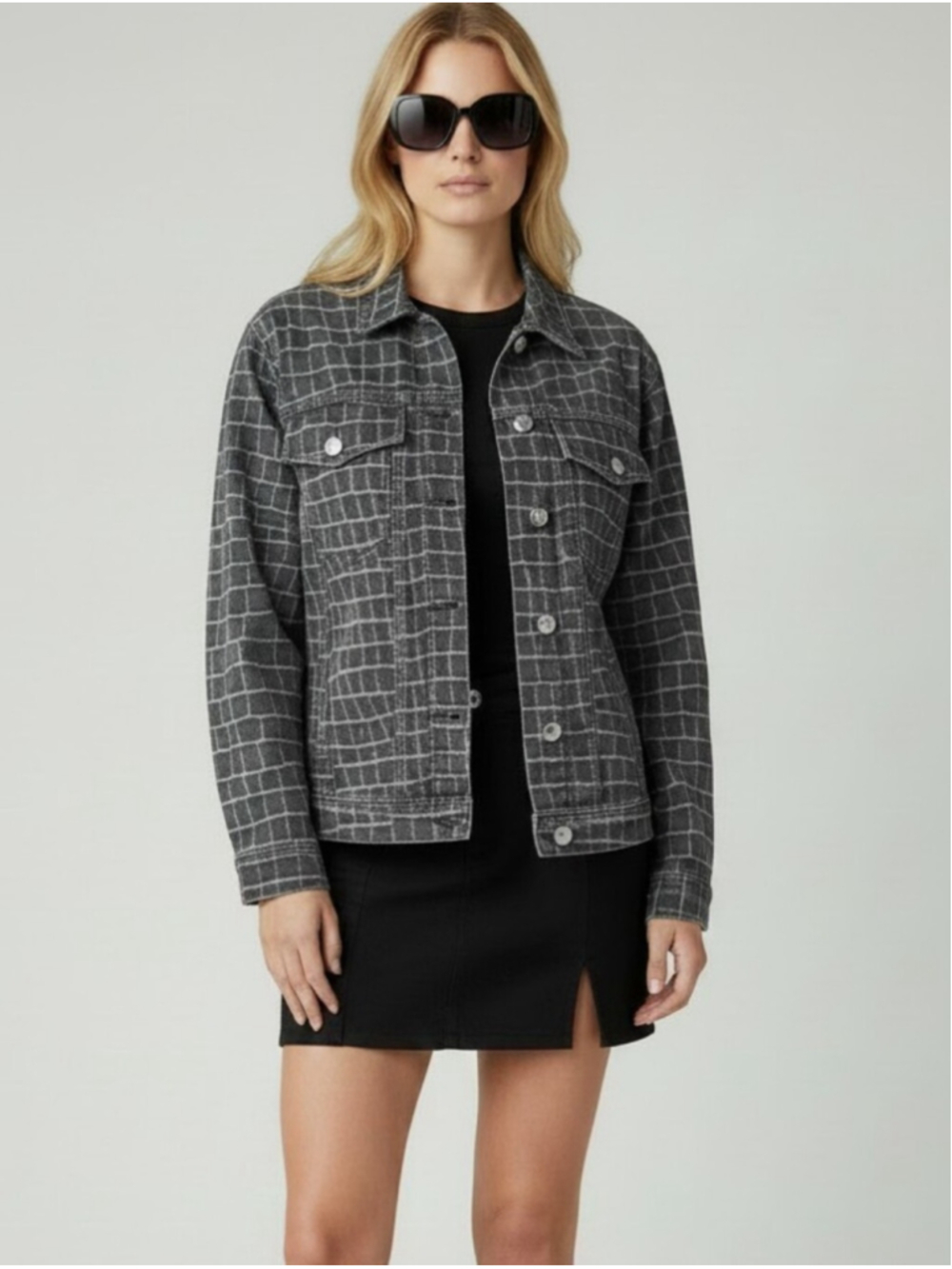 NWT $1550 VERSACE Denim Jacket Silver Medusa Buttons IT 36 Oversized US 0